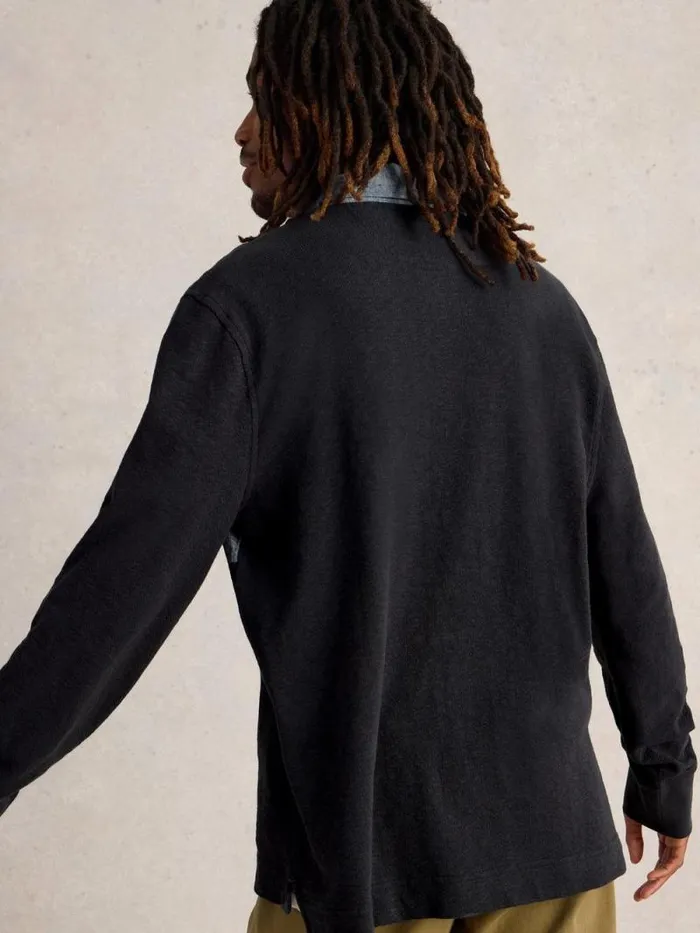 Men Cut Sew Rugby Shirt Mid Blue White Stuff Loungewear Men Cut Sew Rugby Shirt Mid Blue White Stuff Loungewear