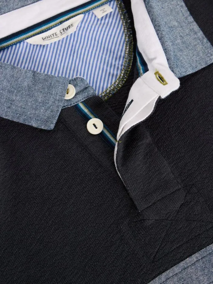 Men Cut Sew Rugby Shirt Mid Blue White Stuff Loungewear Men Cut Sew Rugby Shirt Mid Blue White Stuff Loungewear
