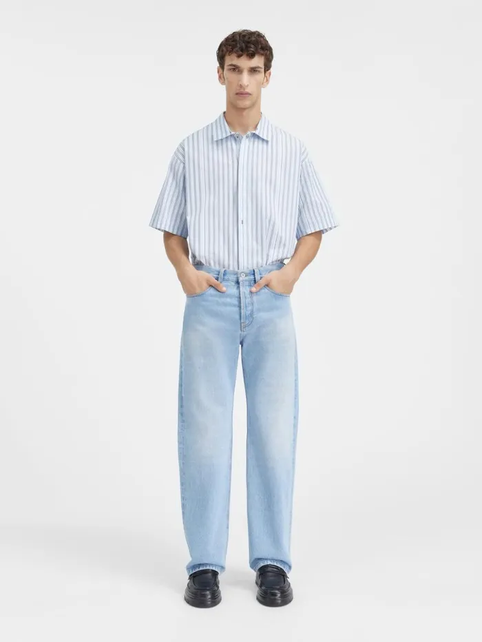Men Denim JACQUEMUS The Straight DeNmes Denim Pants Light Bluetabac