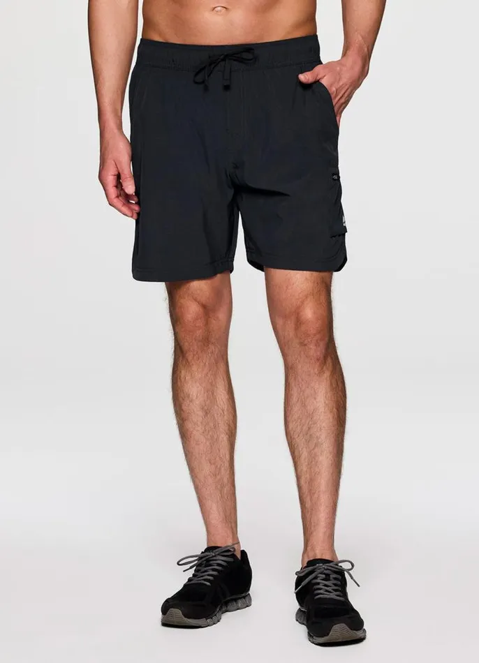 Men Enhanced Cargo Workout Short Black RBX Active Shorts