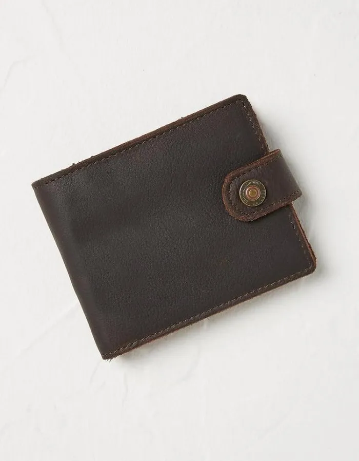 Men FatFace Bags and Wallets Multi Compartment Leather Wallet Chocolate Brown