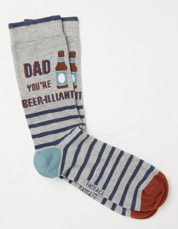 Men FatFace Buy 2 Get 1 Free Socks 1 Pack Beerilliant Socks Grey