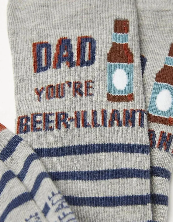 Men FatFace Buy 2 Get 1 Free Socks 1 Pack Beerilliant Socks Grey