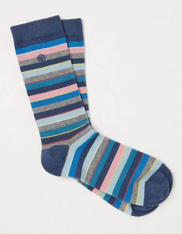 Men FatFace Buy 2 Get 1 Free Socks 1 Pack Bruce Stripe Socks Multi