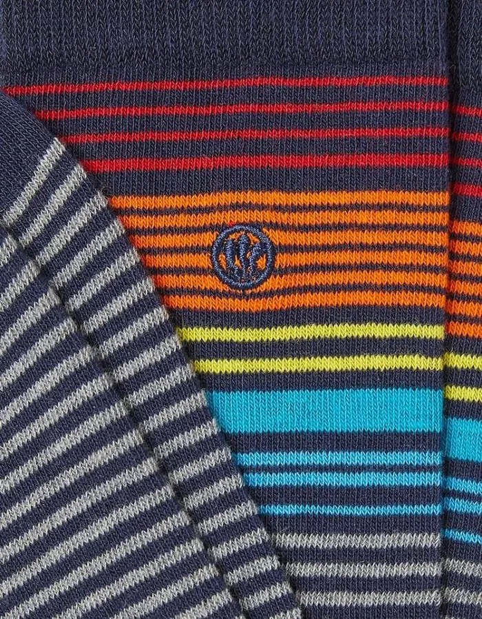 Men FatFace Buy 2 Get 1 Free Socks 1 Pack Pop Stripe Socks Navy