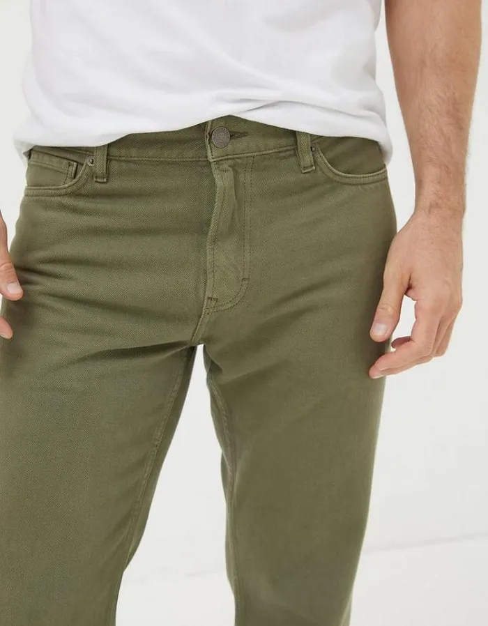 Men FatFace Jeans Straight Fit Barton Jeans Khaki Green