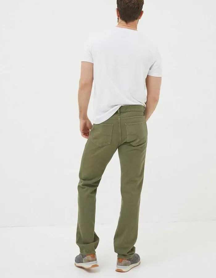 Men FatFace Jeans Straight Fit Barton Jeans Khaki Green