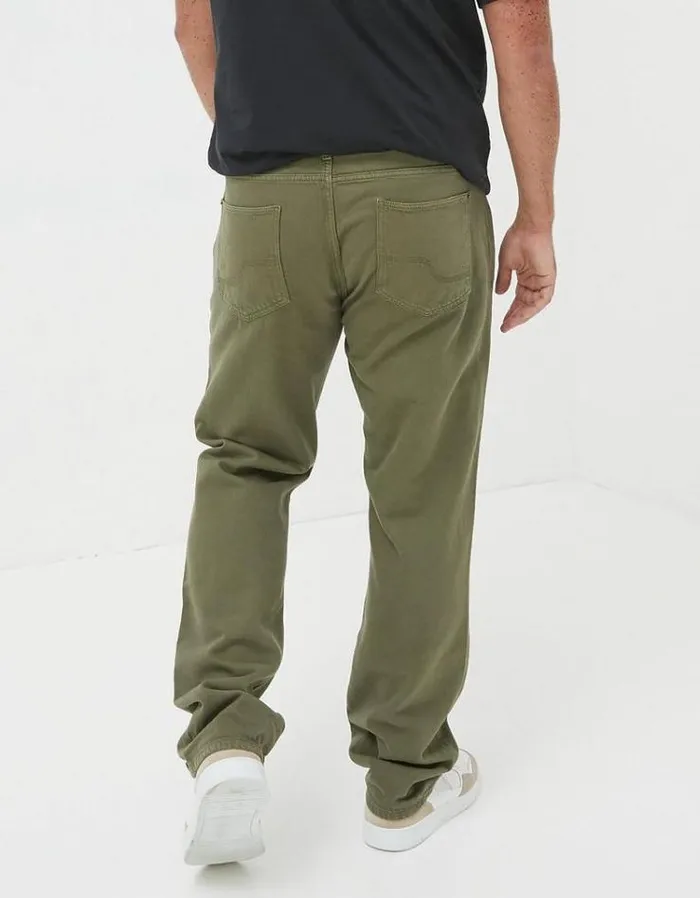 Men FatFace Jeans Straight Fit Barton Jeans Khaki Green