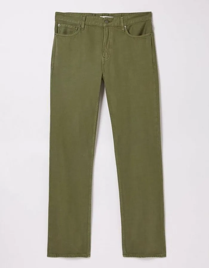 Men FatFace Jeans Straight Fit Barton Jeans Khaki Green
