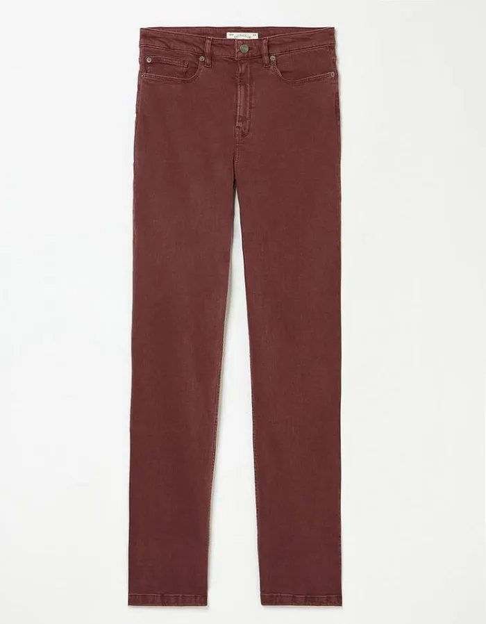 Men FatFace Men039s Sale Slim 5 Pocket Jeans Burgundy