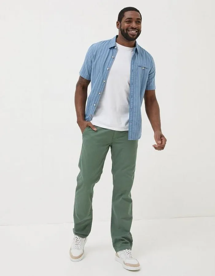 Men FatFace Pants and Chinos Modern Coastal Chinos Green Haze