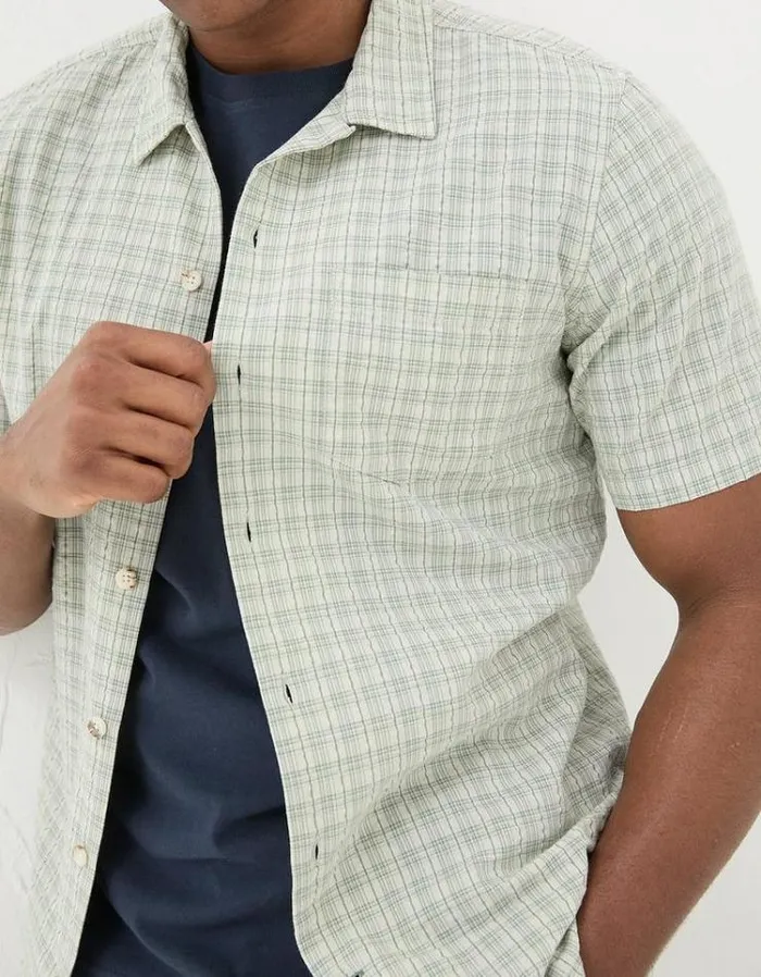 Men FatFace Shirts Grasby Check Shirt Green