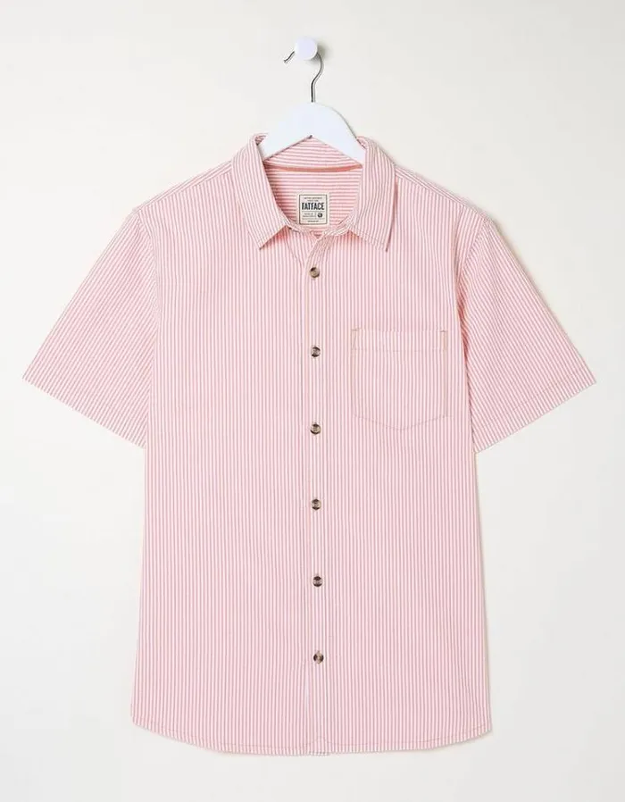 Men FatFace Shirts Markham Stripe Shirt Orange