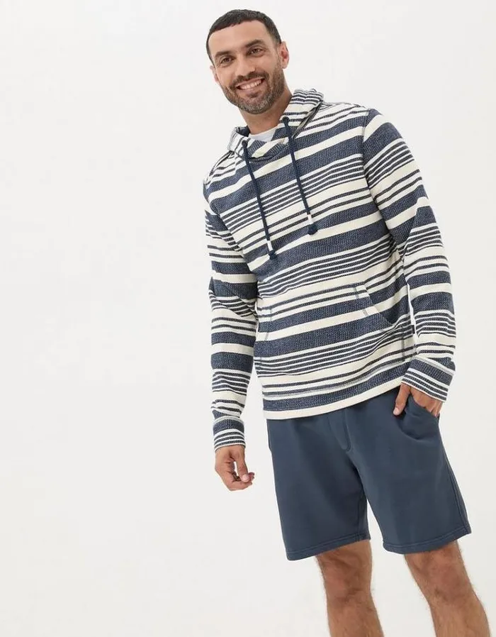 Men FatFace Sweatshirts and Hoodies Trescowe Breton Hoodie Natural
