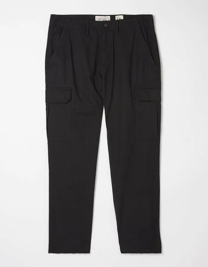 Men FatFace Tall Collection Corby Ripstop Cargo Trousers Washed Black