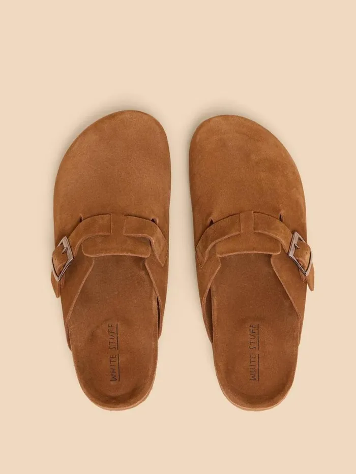 Men Freddy Suede Slip On Footbed Mid Tan White Stuff Shoes Men Freddy Suede Slip On Footbed Mid Tan White Stuff Shoes