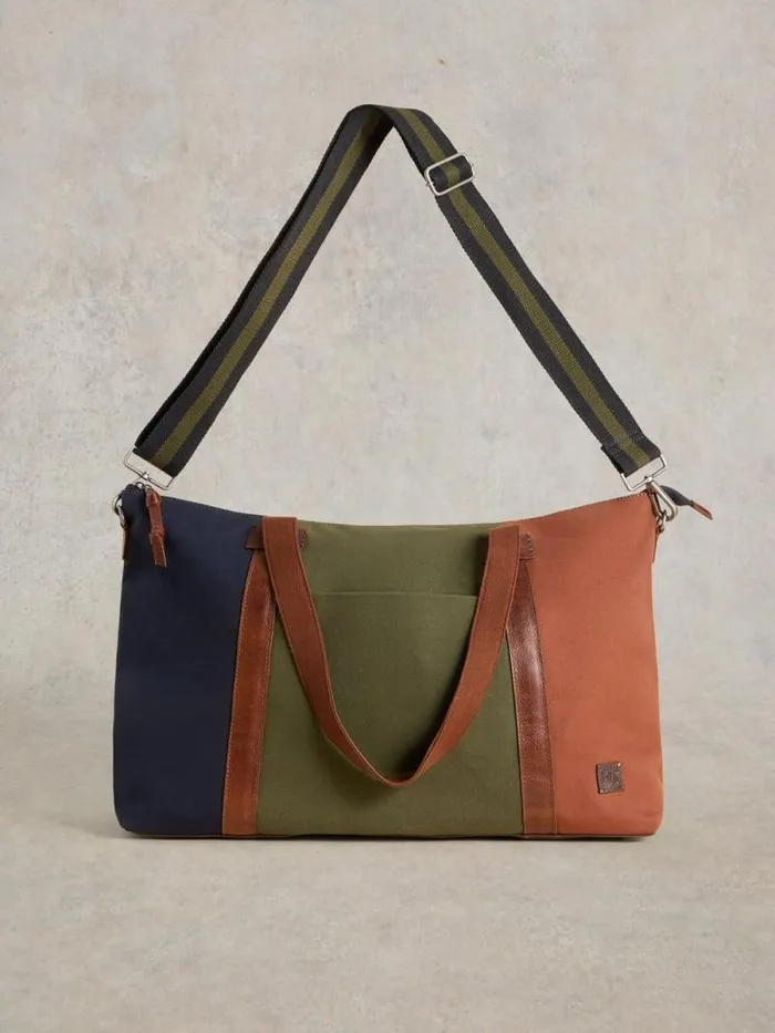 Men Harry Canvas Holdall Bag Green Multi White Stuff Bags