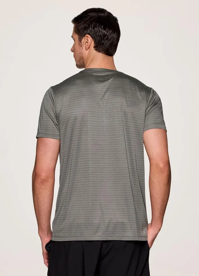 Men Hit The Court Striped Workout Tee Charcoal RBX Active TShirts