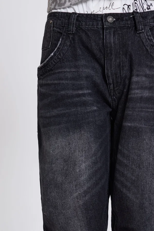 Men Jaded London Shop Washed Black Reed Jeans Denim