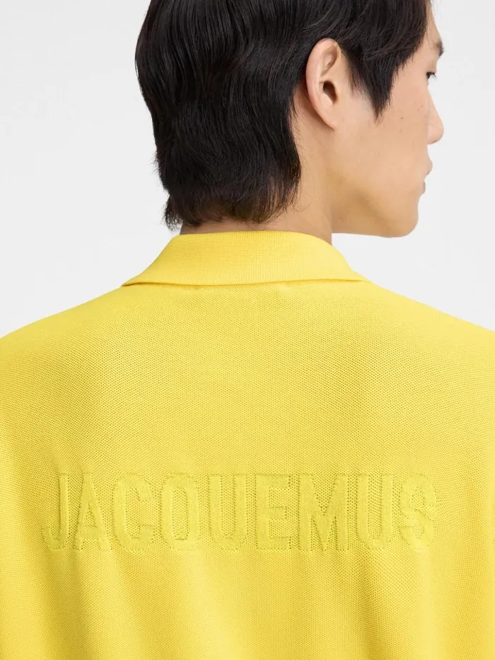 Men Knits JACQUEMUS The Knit Polo Shirt Yellow Men Knits JACQUEMUS The Knit Polo Shirt Yellow