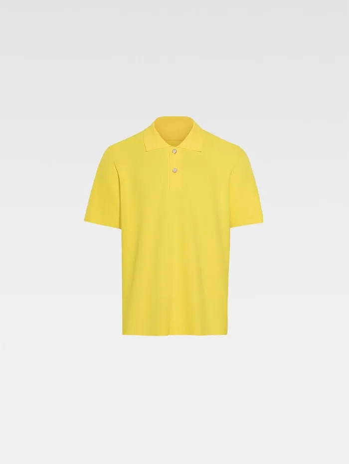 Men Knits JACQUEMUS The Knit Polo Shirt Yellow Men Knits JACQUEMUS The Knit Polo Shirt Yellow