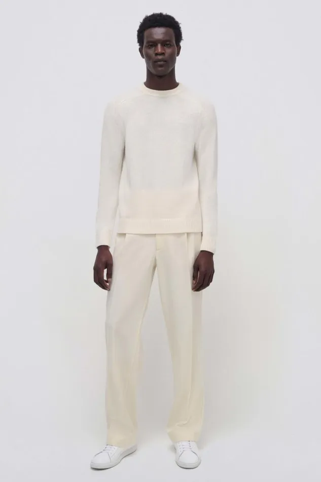 Men Knitwear Jonathan Simkhai Carlton Sweater Ivory Long Sleeve Sweater