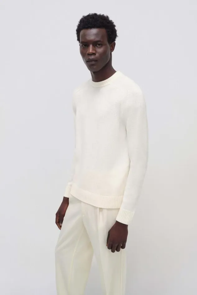 Men Knitwear Jonathan Simkhai Carlton Sweater Ivory Long Sleeve Sweater Men Knitwear Jonathan Simkhai Carlton Sweater Ivory Long Sleeve Sweater