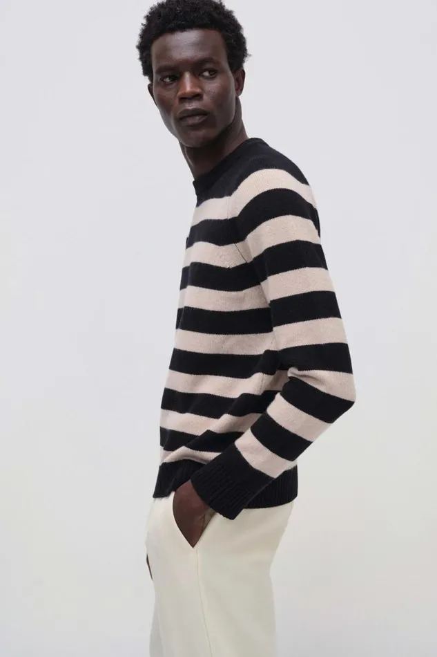 Men Knitwear Jonathan Simkhai Carlton Sweater Striped Long Sleeve Sweater Men Knitwear Jonathan Simkhai Carlton Sweater Striped Long Sleeve Sweater