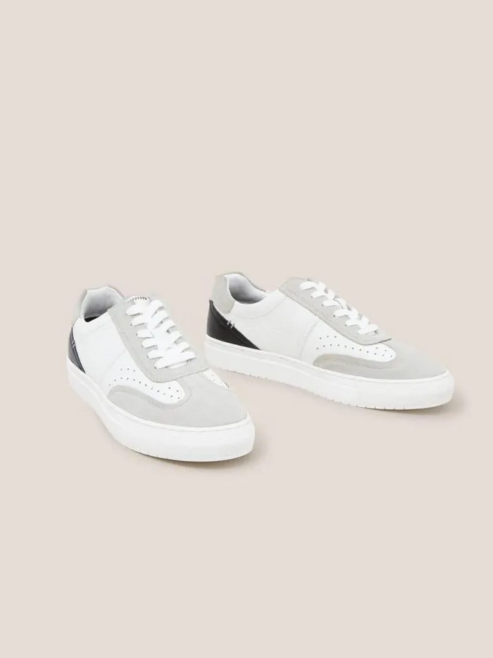 Men Leather Lace Up Trainer White Multi White Stuff Trainers Men Leather Lace Up Trainer White Multi White Stuff Trainers