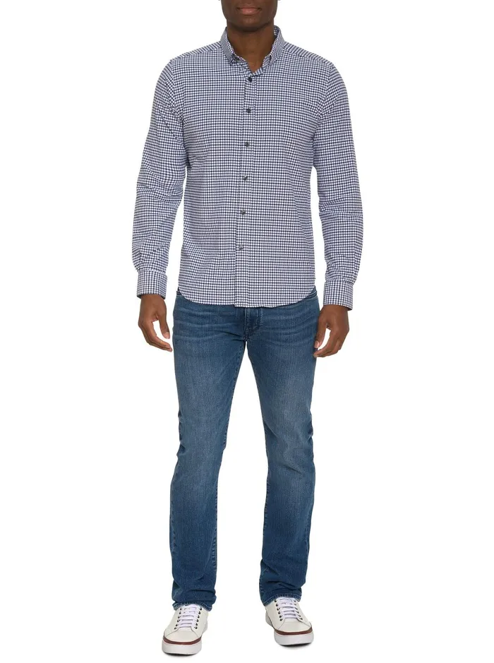 Men Long Sleeve Button Down Shirts Robert Graham FANTONI MOTION LONG SLEEVE BUTTON DOWN SHIRT Blue