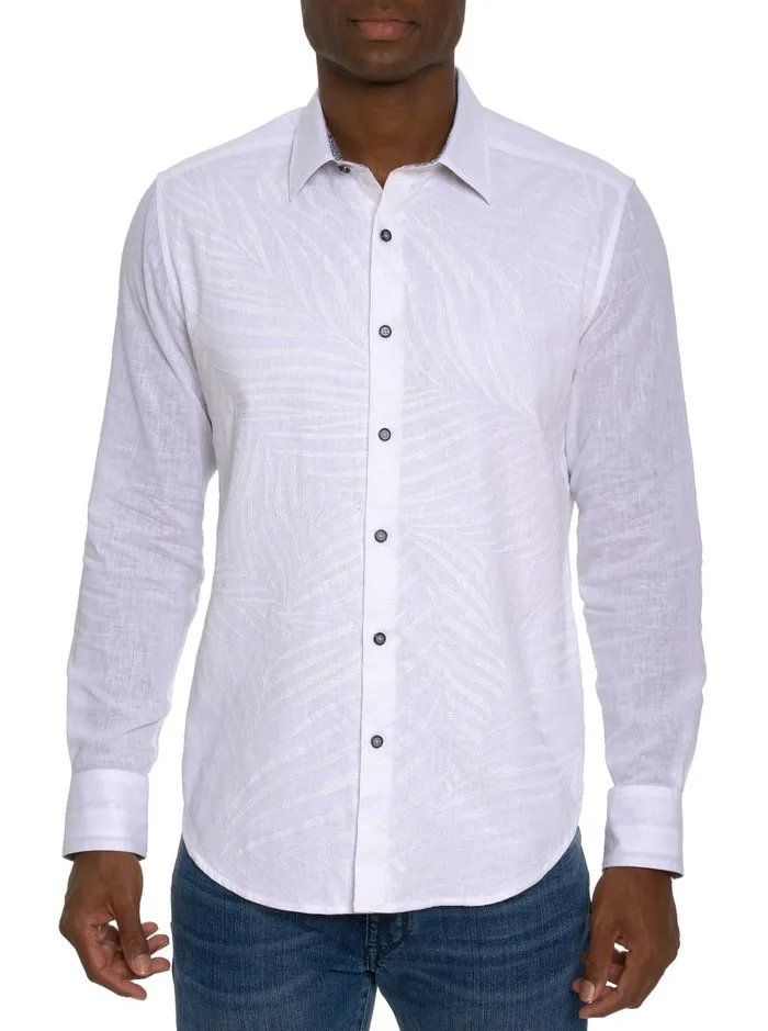 Men Long Sleeve Button Down Shirts Robert Graham GRAND PALMS LONG SLEEVE BUTTON DOWN SHIRT White Men Long Sleeve Button Down Shirts Robert Graham GRAND PALMS LONG SLEEVE BUTTON DOWN SHIRT White