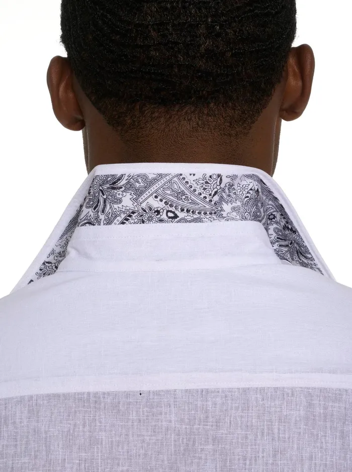 Men Long Sleeve Button Down Shirts Robert Graham GRAND PALMS LONG SLEEVE BUTTON DOWN SHIRT White