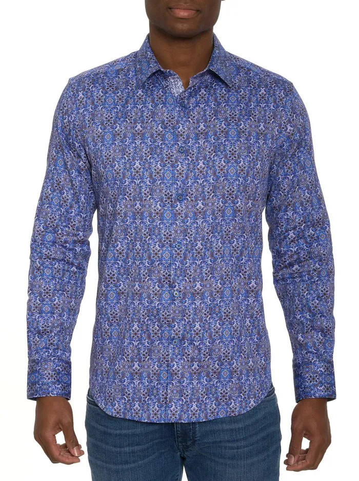 Men Long Sleeve Button Down Shirts Robert Graham LUNGANO LONG SLEEVE BUTTON DOWN SHIRT Blue Men Long Sleeve Button Down Shirts Robert Graham LUNGANO LONG SLEEVE BUTTON DOWN SHIRT Blue