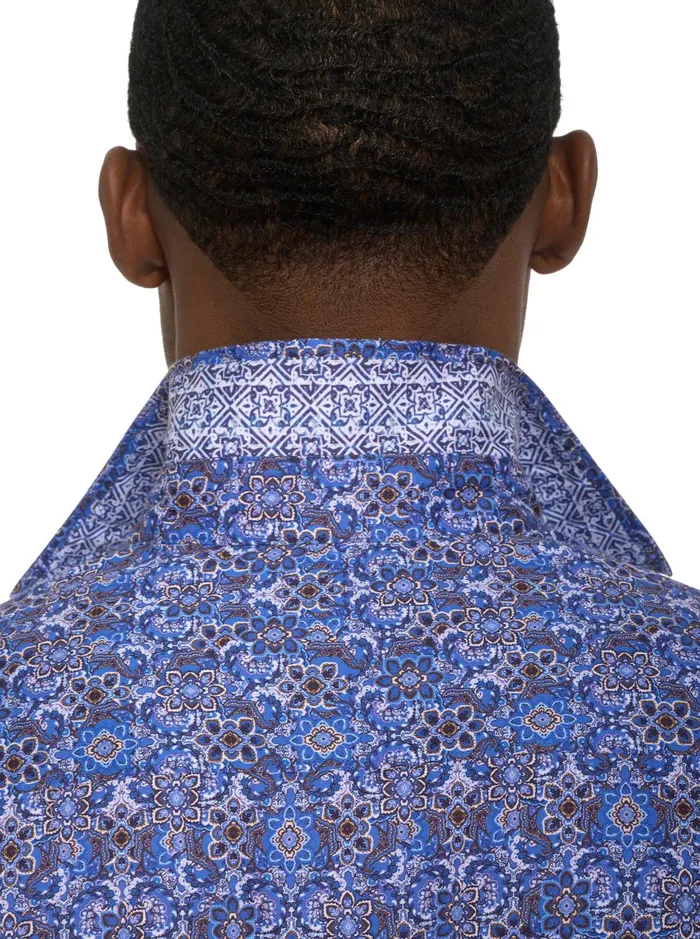 Men Long Sleeve Button Down Shirts Robert Graham LUNGANO LONG SLEEVE BUTTON DOWN SHIRT Blue