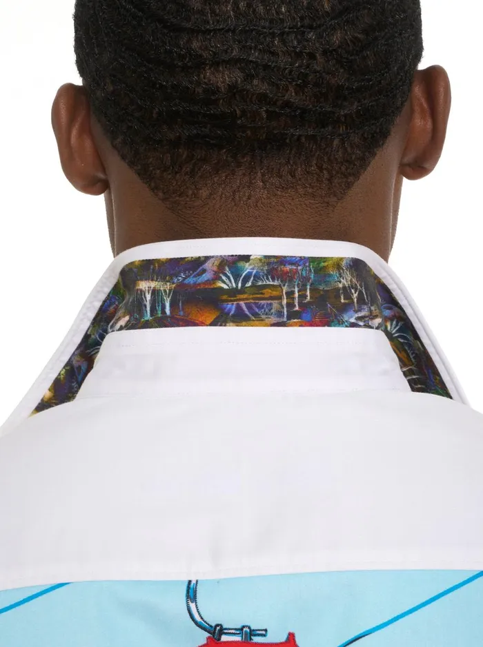 Men Long Sleeve Button Down Shirts Robert Graham WHAT A TRIP LONG SLEEVE BUTTON DOWN SHIRT White
