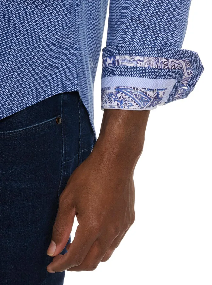 Men Long Sleeve Knits Robert Graham LIOTTA MOTION LONG SLEEVE KNIT BUTTON DOWN SHIRT Navy