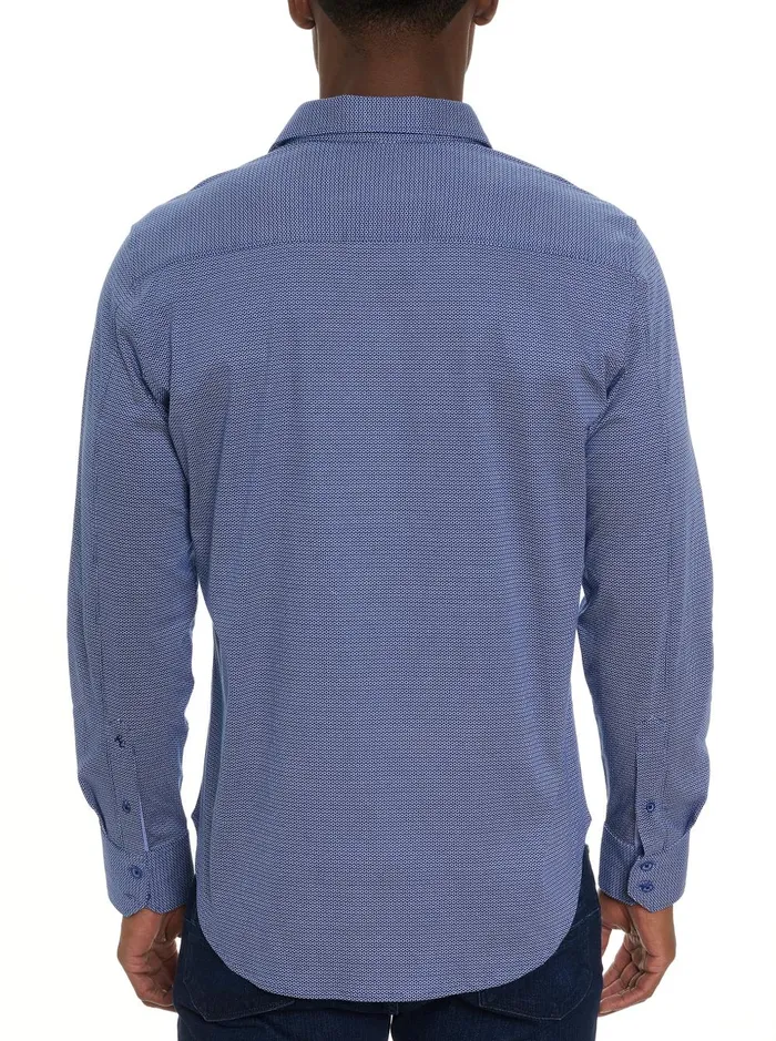 Men Long Sleeve Knits Robert Graham LIOTTA MOTION LONG SLEEVE KNIT BUTTON DOWN SHIRT Navy