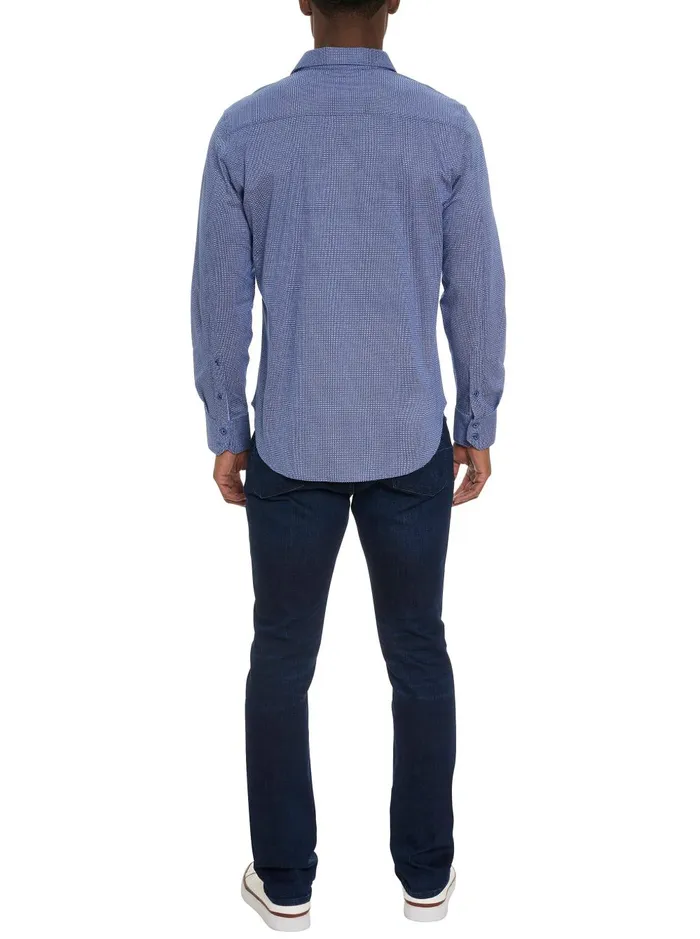 Men Long Sleeve Knits Robert Graham LIOTTA MOTION LONG SLEEVE KNIT BUTTON DOWN SHIRT Navy