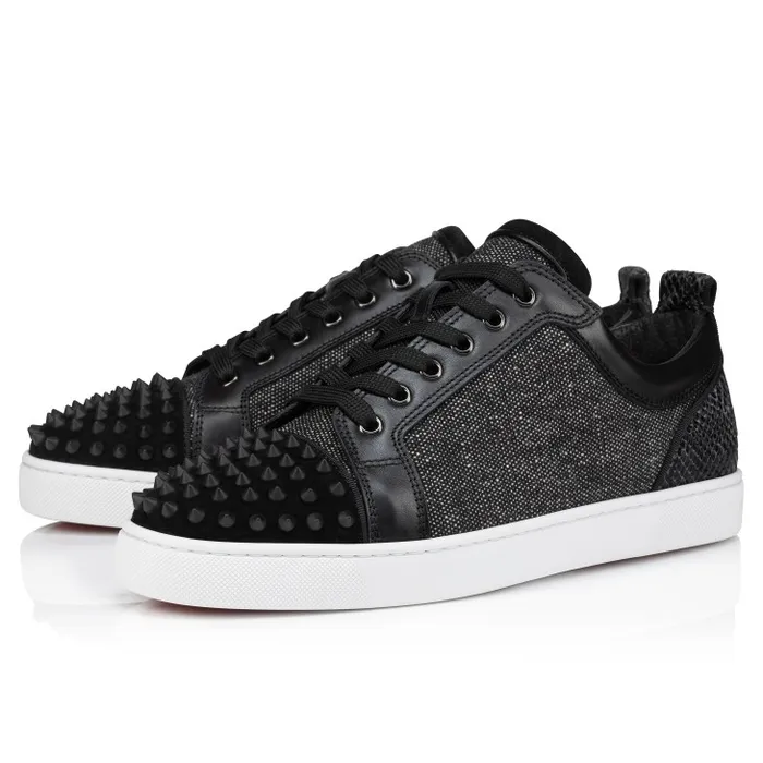 Men Louis Junior Spikes Orlato Sneakers 8211 Veau Velours Linen And Spikes 8211 Black Christian Louboutin Sneakers Men Louis Junior Spikes Orlato Sneakers 8211 Veau Velours Linen And Spikes 8211 Black Christian Louboutin Sneakers