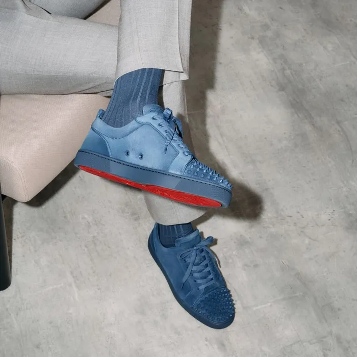 Men Louis Junior Spikes Sneakers 8211 Veau Velours And Spikes 8211 Denim Christian Louboutin Sneakers Men Louis Junior Spikes Sneakers 8211 Veau Velours And Spikes 8211 Denim Christian Louboutin Sneakers