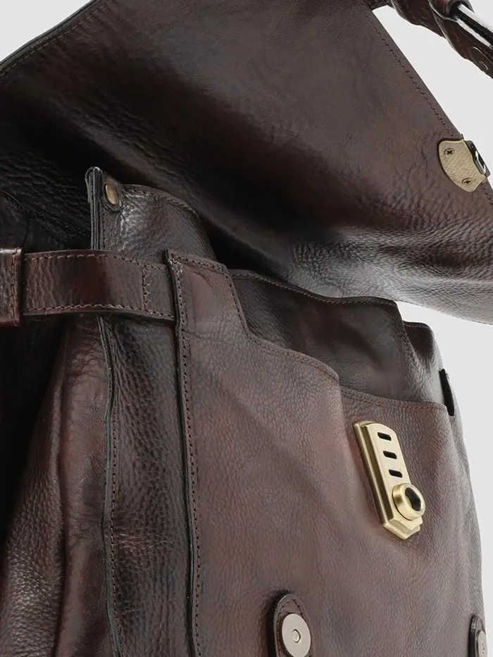 Men Officine Creative Accessories RARE 26 Brown Leather BriefCase Men Officine Creative Accessories RARE 26 Brown Leather BriefCase