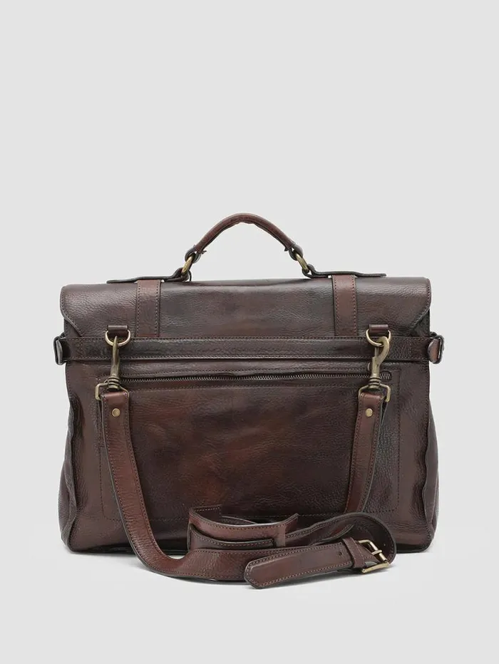 Men Officine Creative Accessories RARE 26 Brown Leather BriefCase Men Officine Creative Accessories RARE 26 Brown Leather BriefCase
