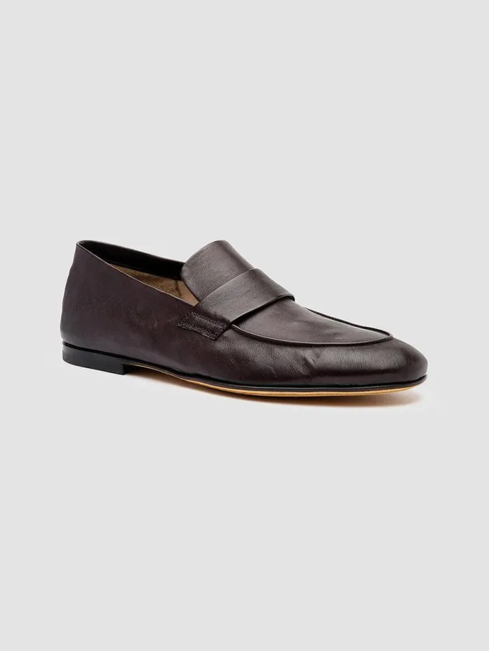 Men Officine Creative Footwear AIRTO 001 Brown Leather Penny Loafers Men Officine Creative Footwear AIRTO 001 Brown Leather Penny Loafers