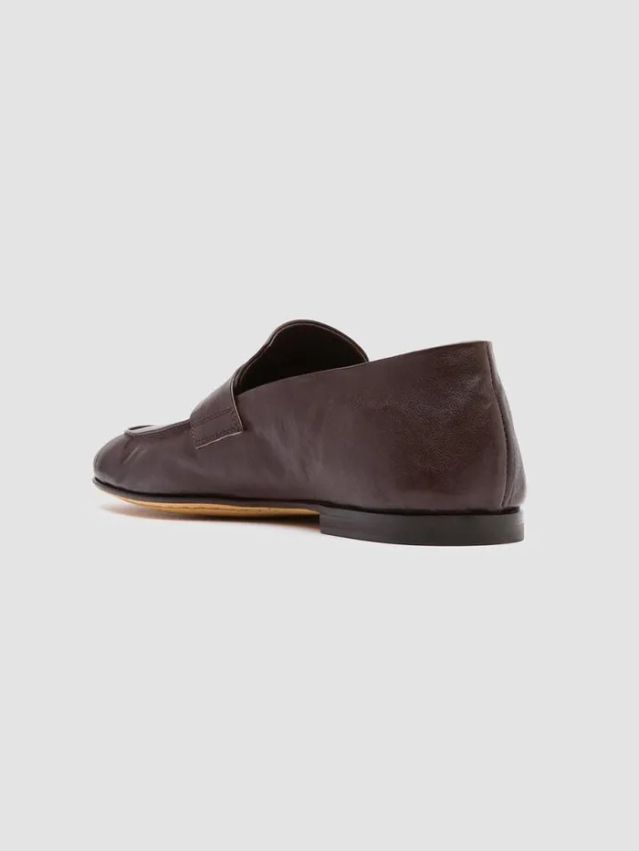Men Officine Creative Footwear AIRTO 001 Brown Leather Penny Loafers Men Officine Creative Footwear AIRTO 001 Brown Leather Penny Loafers