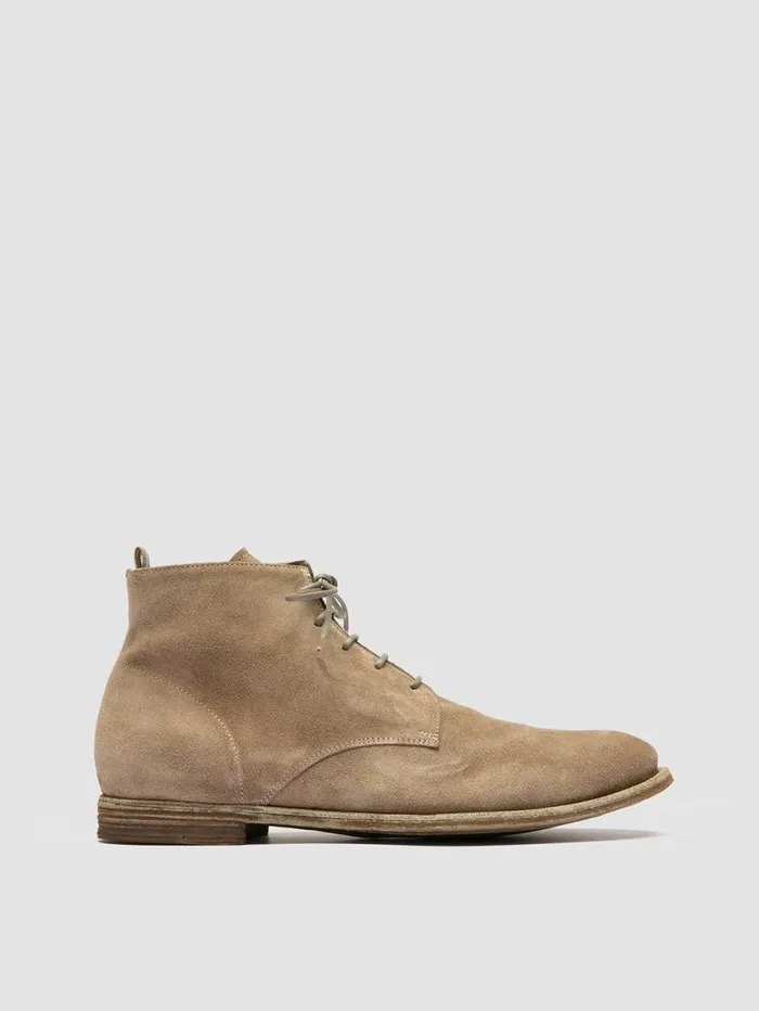 Men Officine Creative Footwear ARCHIVE 513 Taupe Suede Laceup Boots