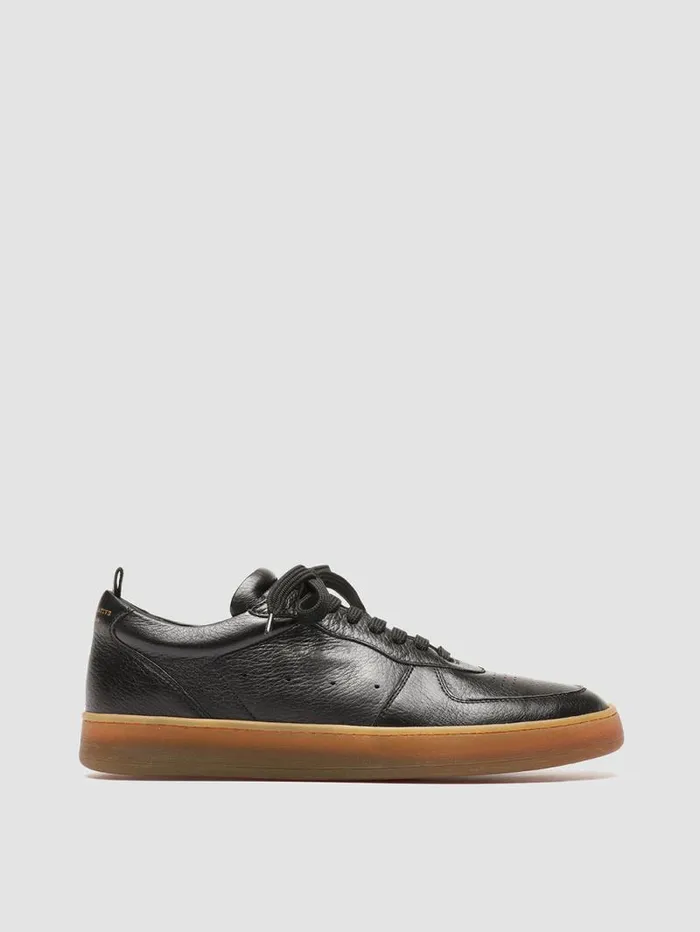 Men Officine Creative Footwear ASSET 001 Black Leather Low Top Sneakers
