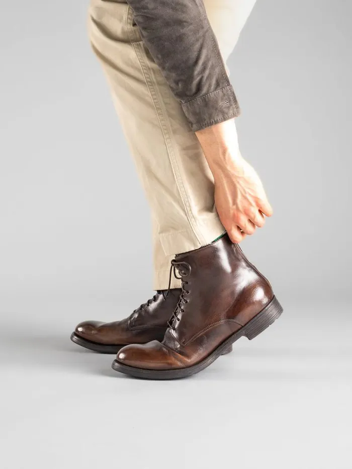 Men Officine Creative Footwear HIVE 016 Brown Leather Boots Men Officine Creative Footwear HIVE 016 Brown Leather Boots