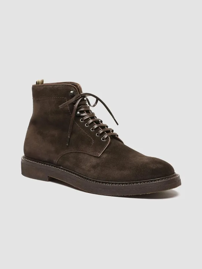 Men Officine Creative Footwear HOPKINS FLEXI 203 Brown Suede Laceup Boots Men Officine Creative Footwear HOPKINS FLEXI 203 Brown Suede Laceup Boots