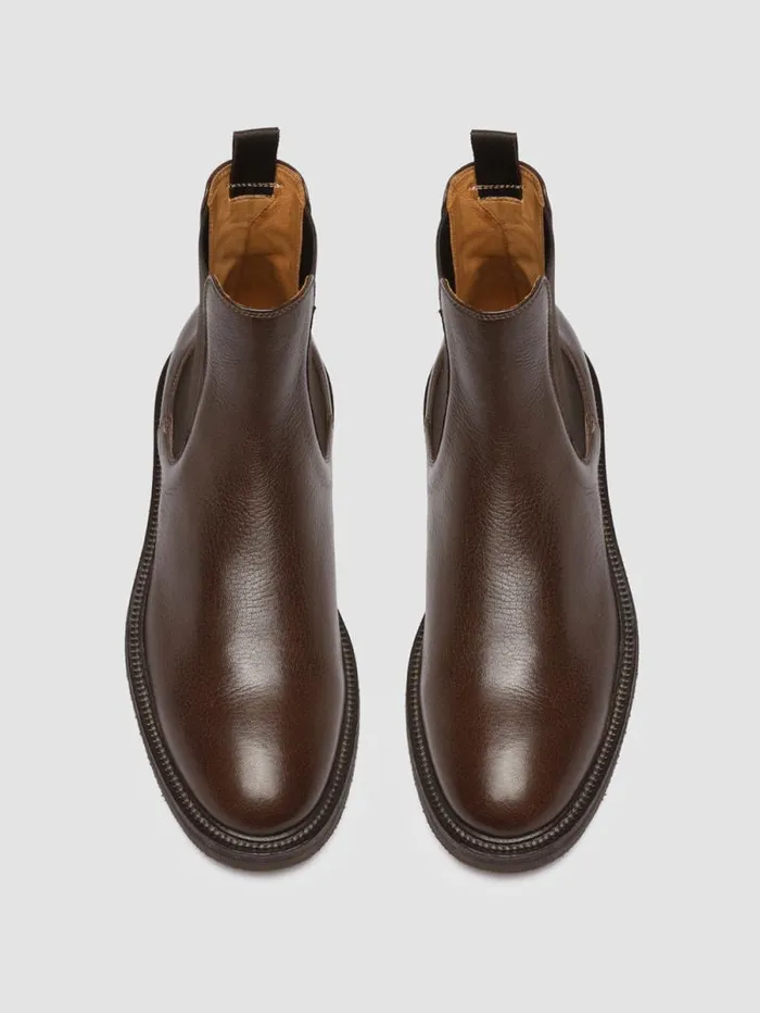 Men Officine Creative Footwear HOPKINS FLEXI 204 Brown Leather Chelsea Boots Men Officine Creative Footwear HOPKINS FLEXI 204 Brown Leather Chelsea Boots