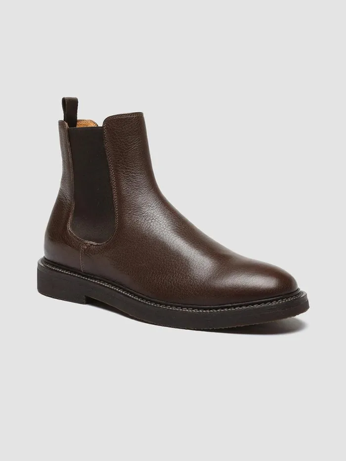 Men Officine Creative Footwear HOPKINS FLEXI 204 Brown Leather Chelsea Boots Men Officine Creative Footwear HOPKINS FLEXI 204 Brown Leather Chelsea Boots